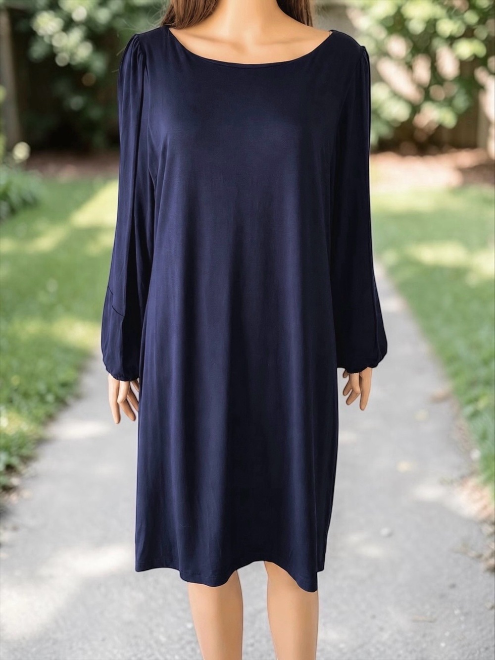 Cynthia Rowley Navy Open Sleeve Shift Dress NWT XL Stretch Lined